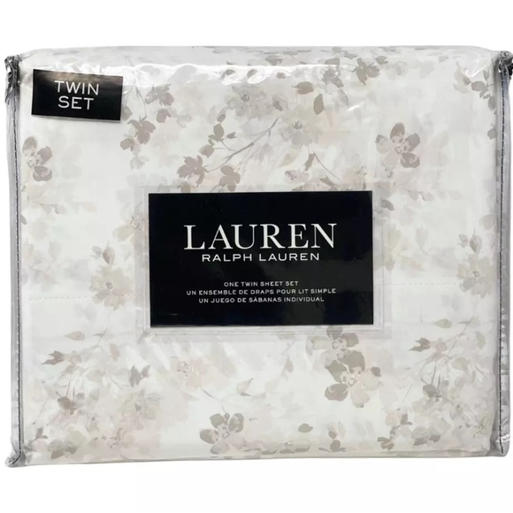 RALPH LAUREN PC TWIN Supreme Cotton Blooming Branches Sheet Set